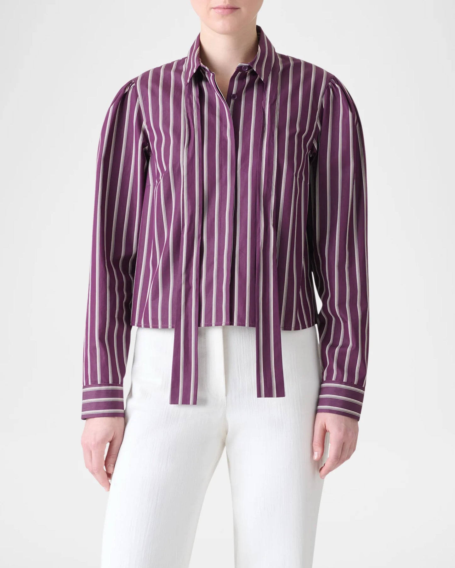 Striped Blouse w/Tie