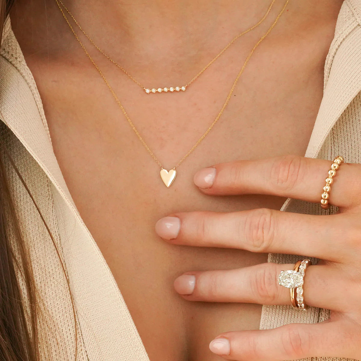 Lulu Jack bezel bar necklace - yellow gold - NONE