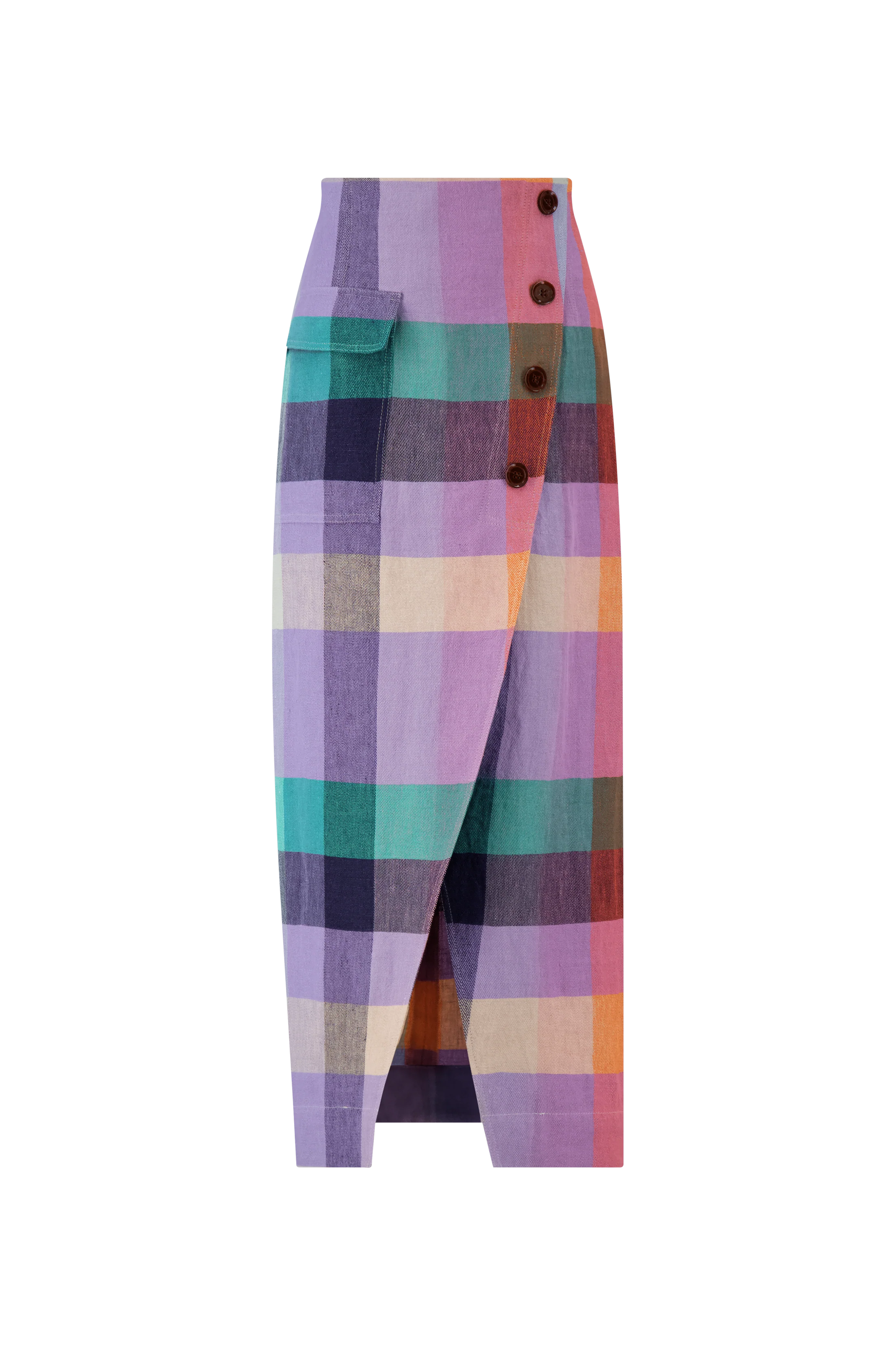Plaid Asymmetrical Skirt - The Lake Forest Shop