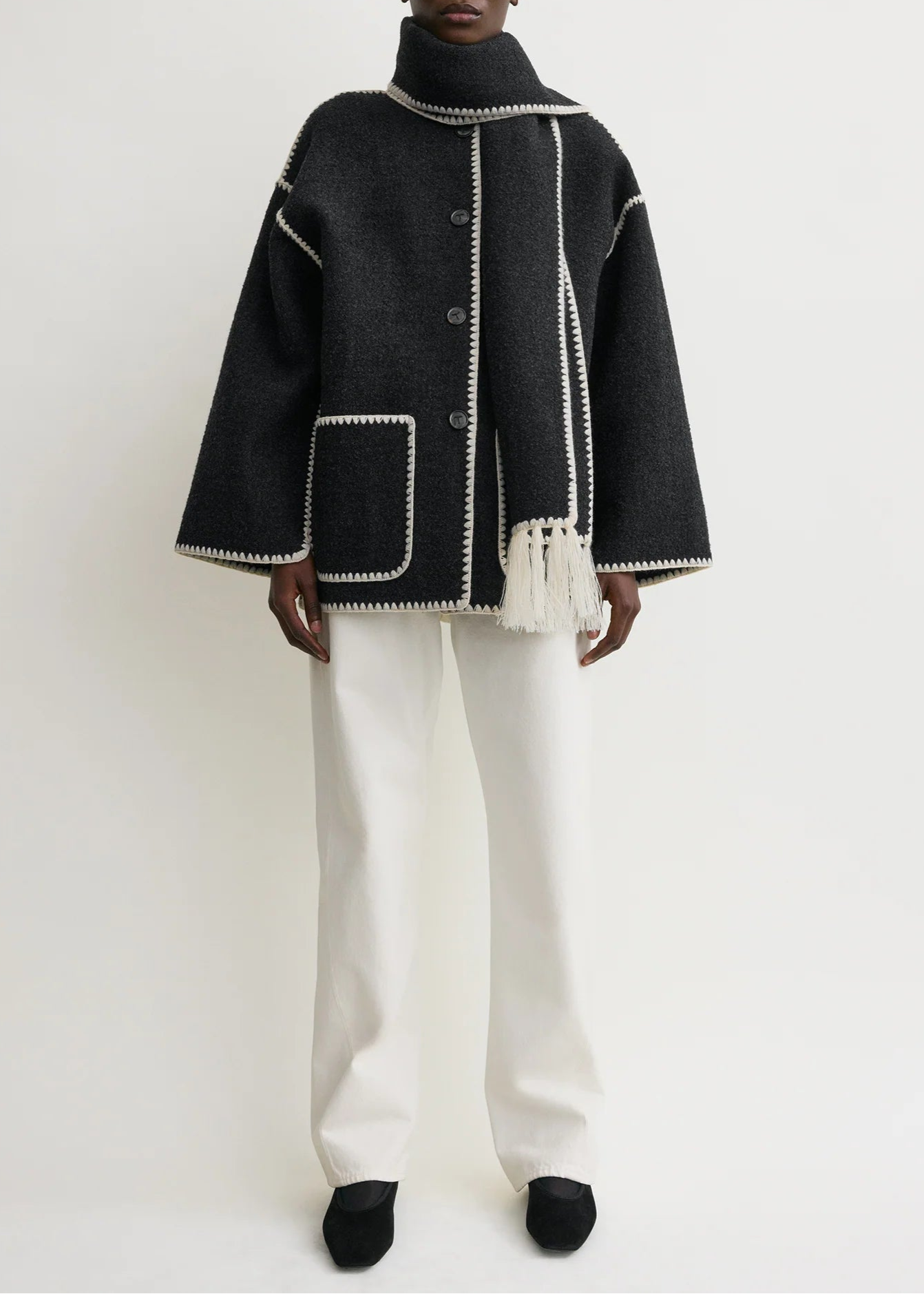 Embroidered Scarf Jacket