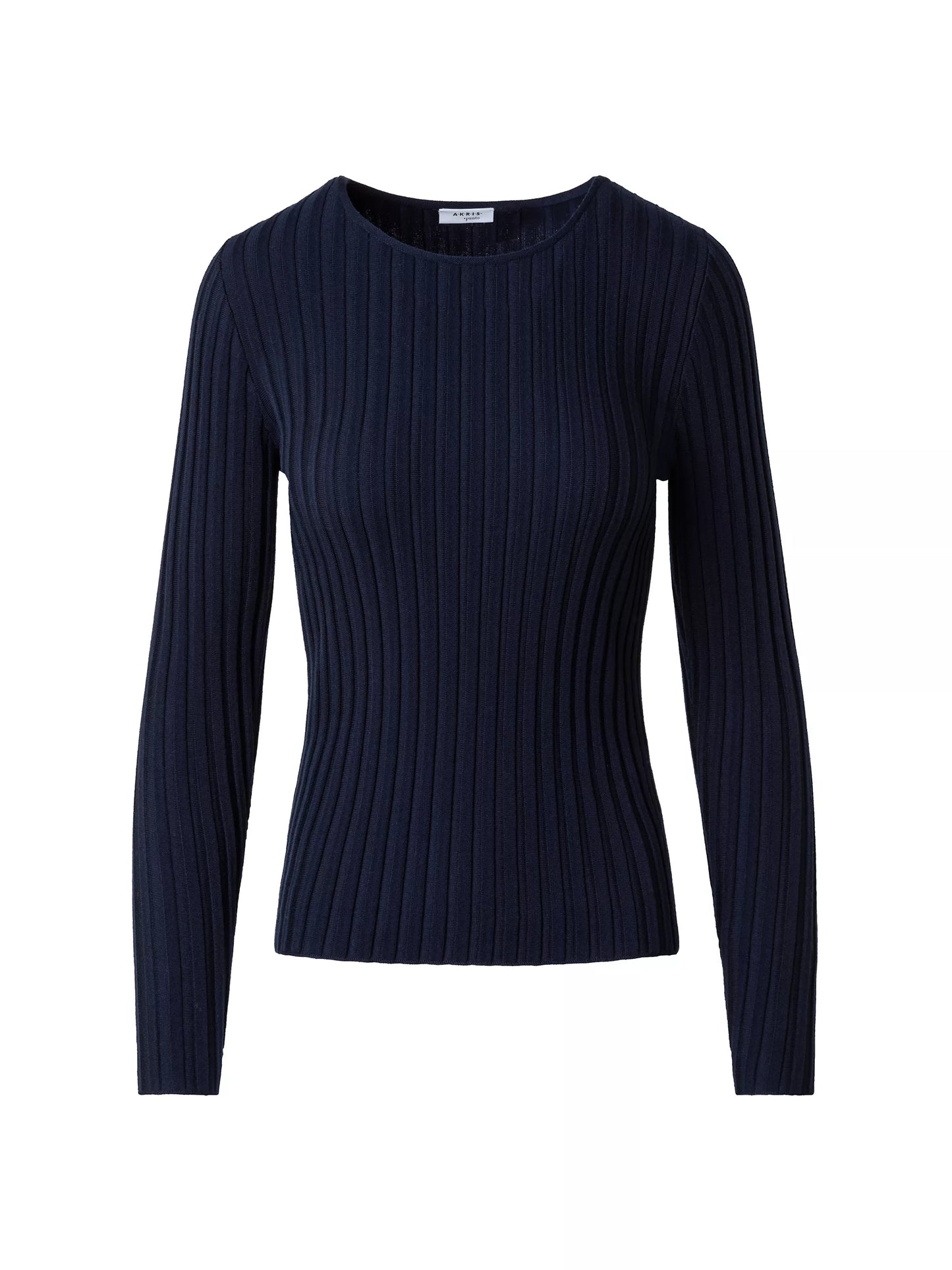 Akris Punto  Navy Rib-Knit Wool Sweater