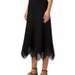 Wave Lace Hem Midi Skirt