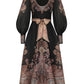 Zimmermann Illustration Structured Midi Dress Black Paisley