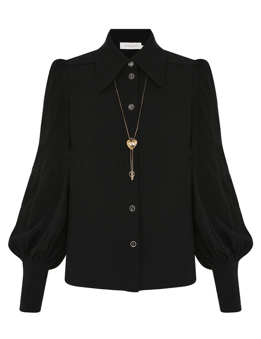 Collard Blouse Black