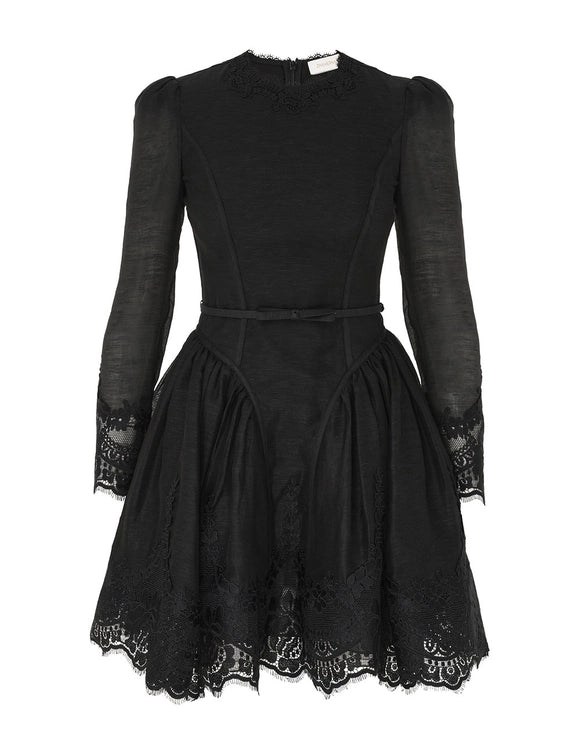 Hypnotic Lace Trim Mini Dress - The Lake Forest Shop