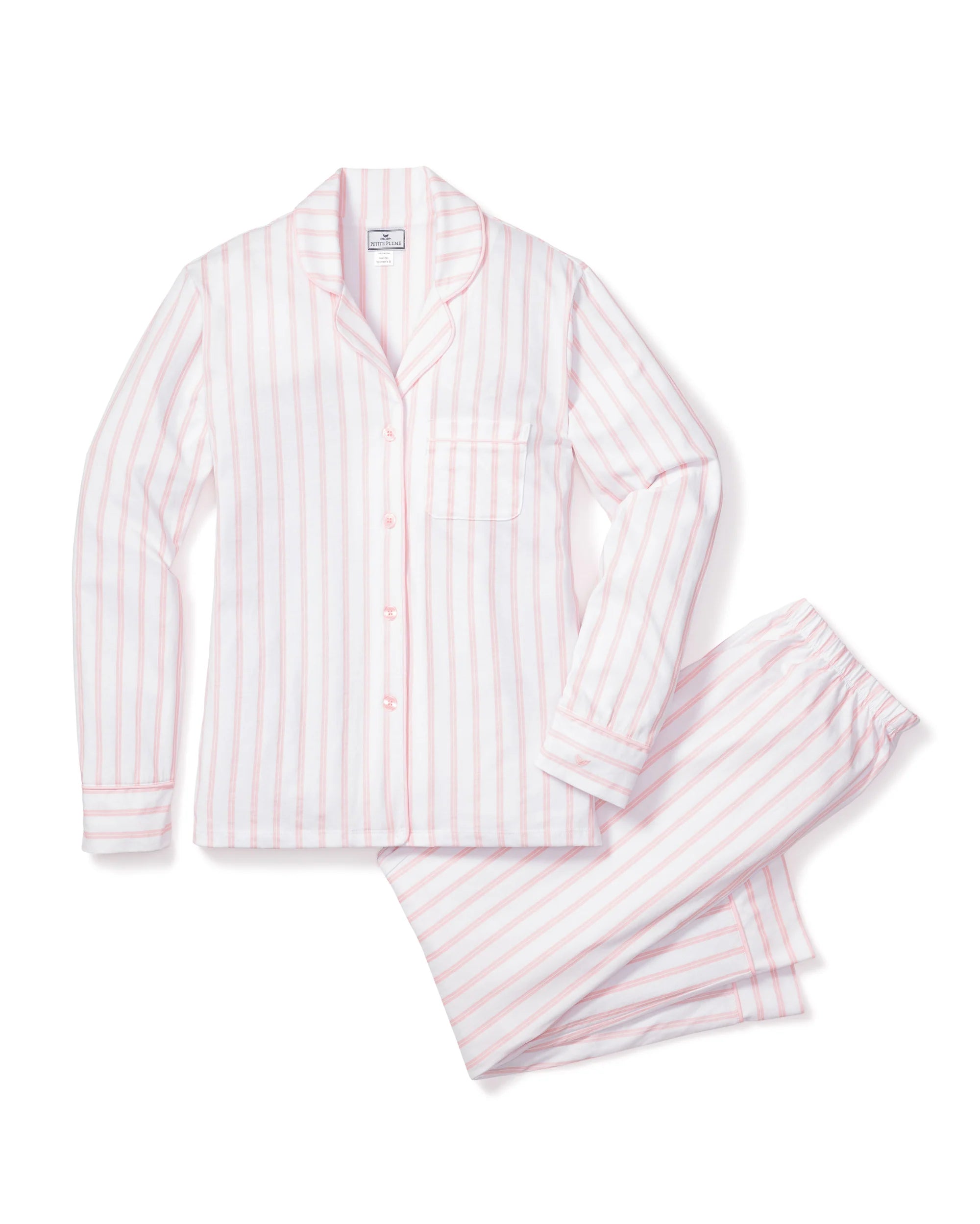 Luxe Pima Pink Stripe PJ Set - The Lake Forest Shop