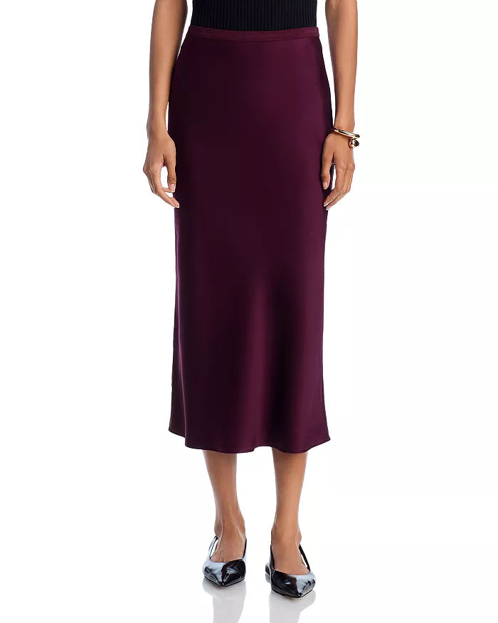 Bar Silk Skirt Bordeaux