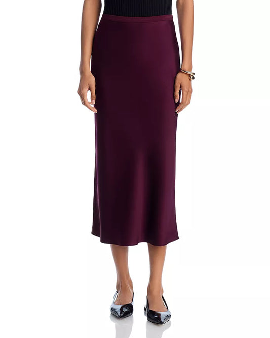 Bar Silk Skirt Bordeaux