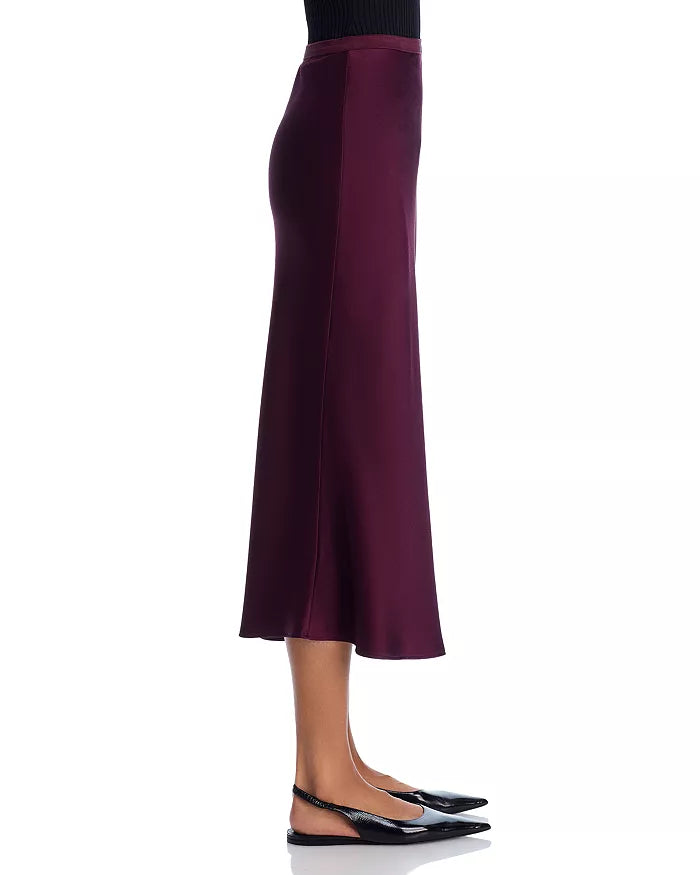 Bar Silk Skirt Bordeaux