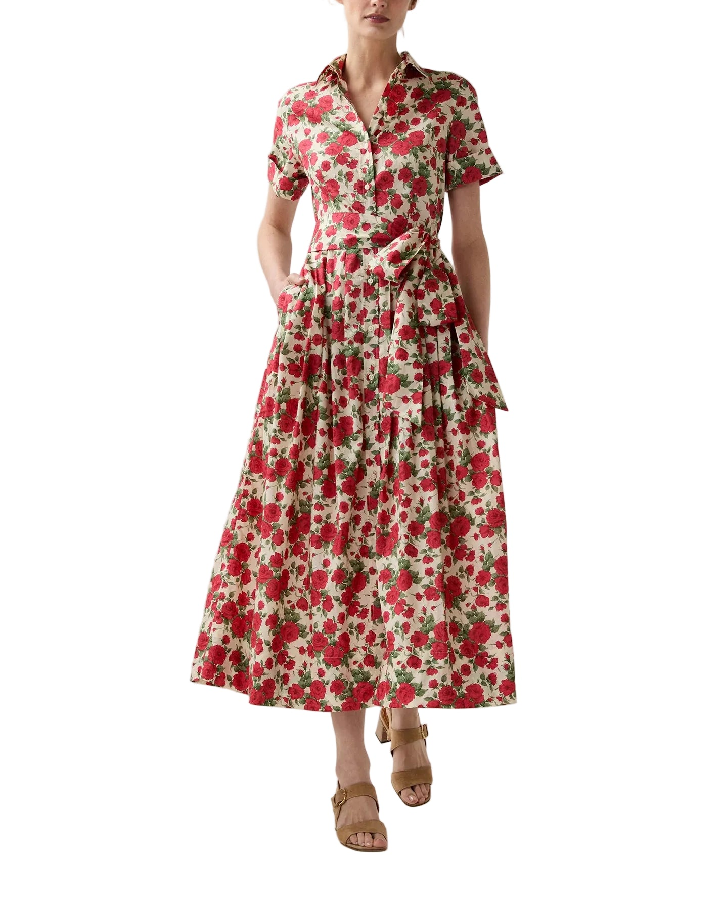 S/S Classic Shirtwaist Maxi Dress