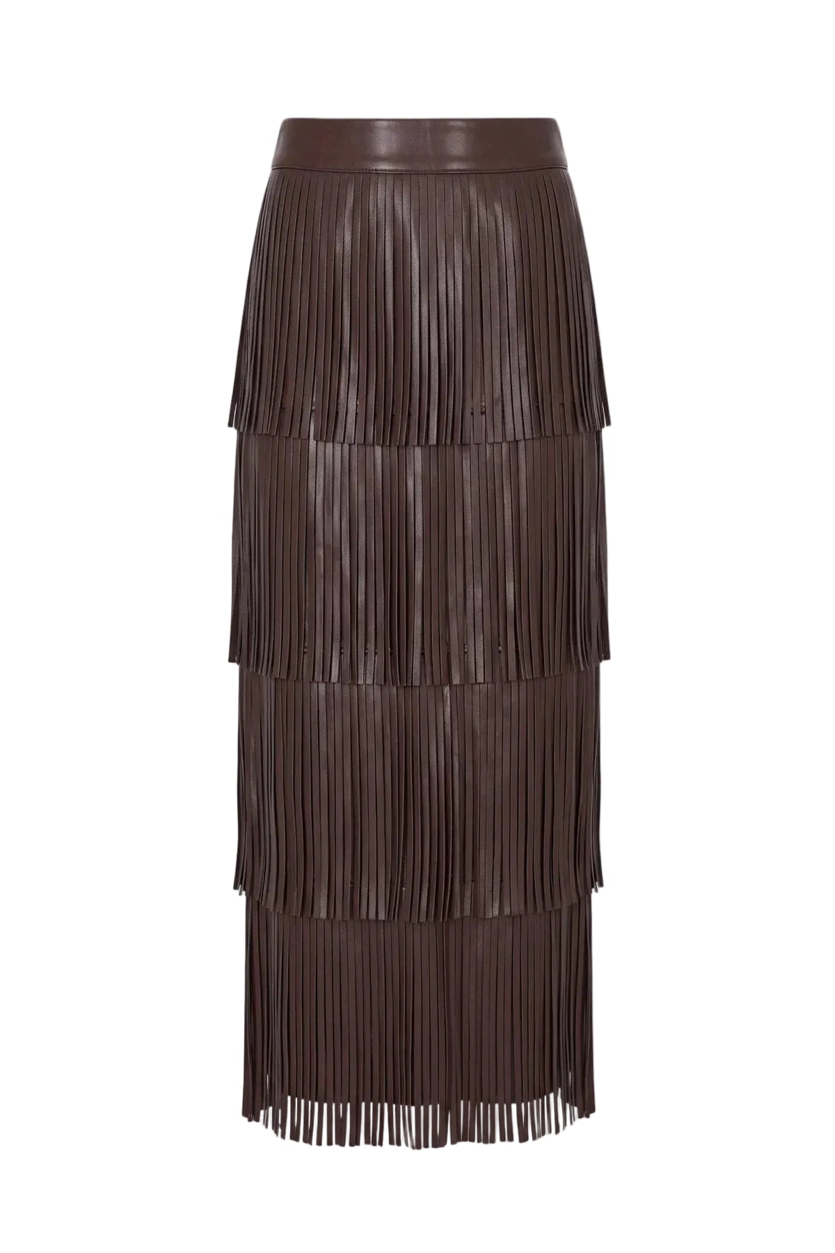 Za Za Vegan Leather Fringe Skirt