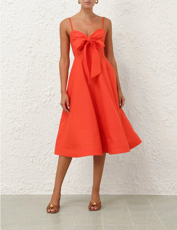 Crush Tie Front Midi Dress