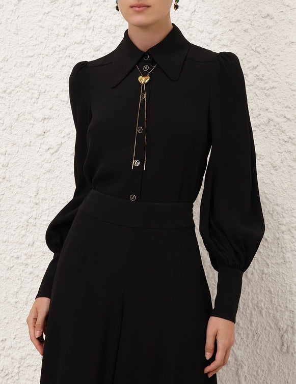 Collard Blouse Black