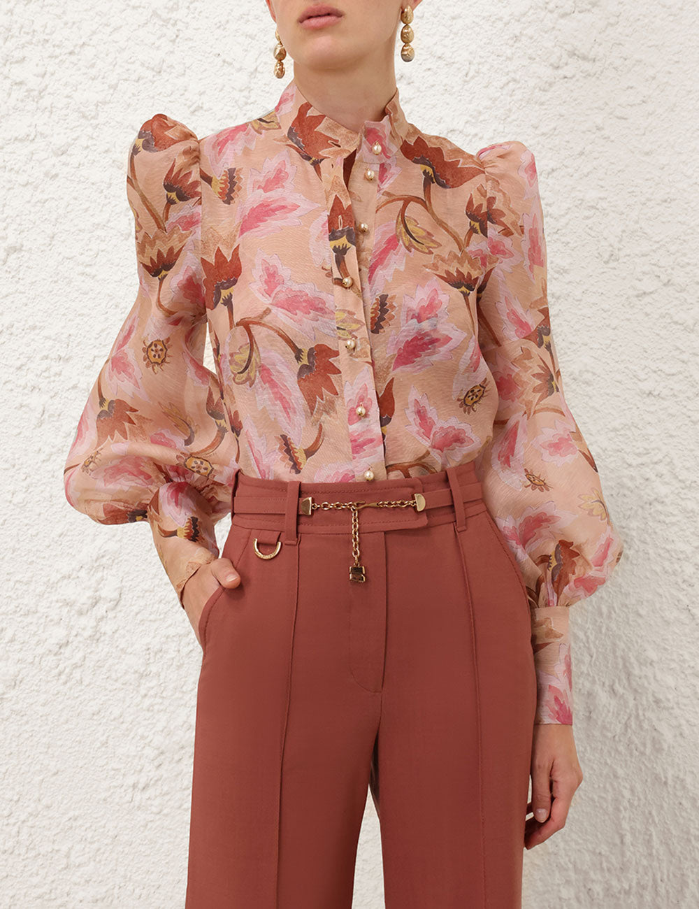 Zimmermann Illustration Floral Blouse in Myrtle Eden