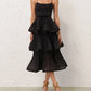 Pleated Tiered Midi Dress