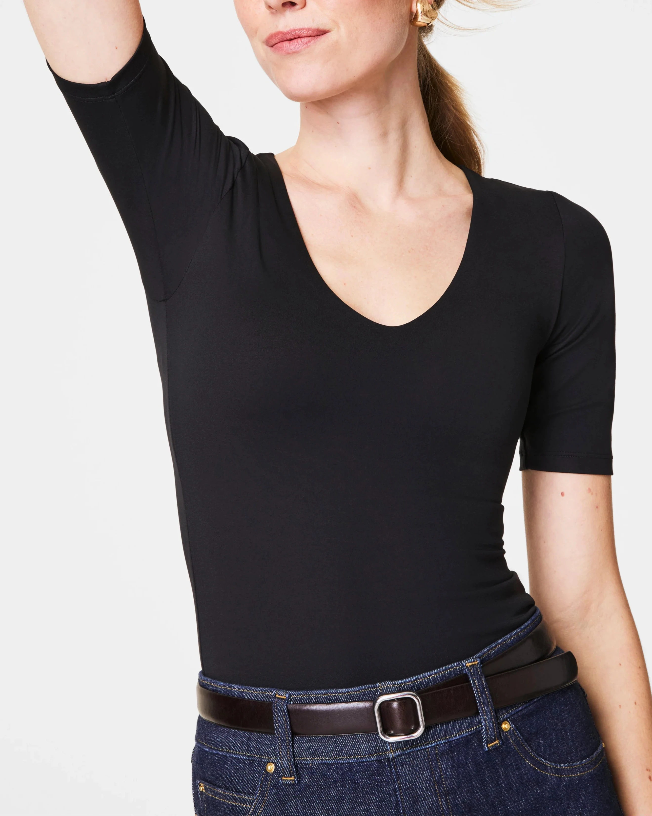 Spanxsmooth Jersey V-Neck Tee - The Lake Forest Shop