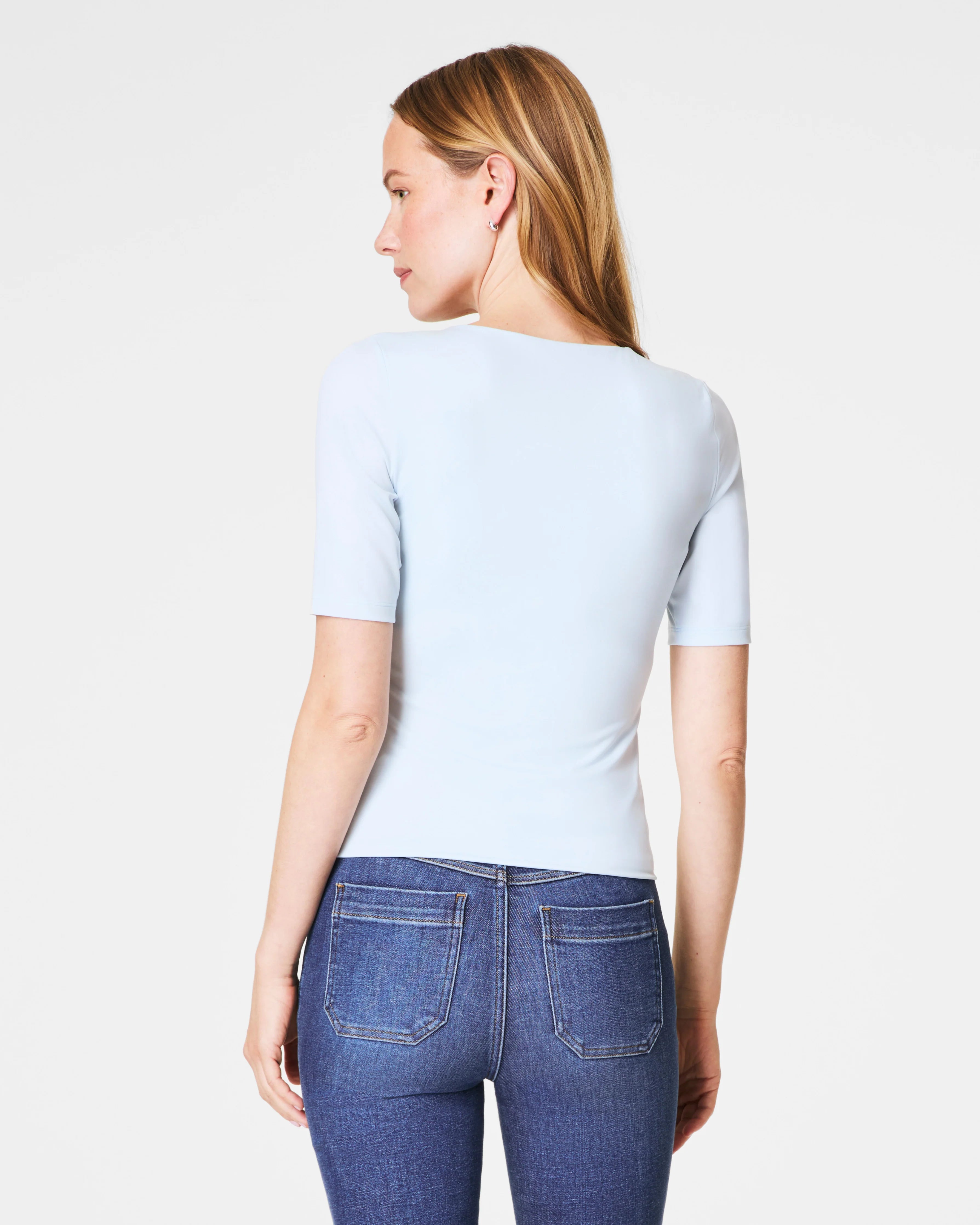 Spanxsmooth Jersey V-Neck Tee - The Lake Forest Shop