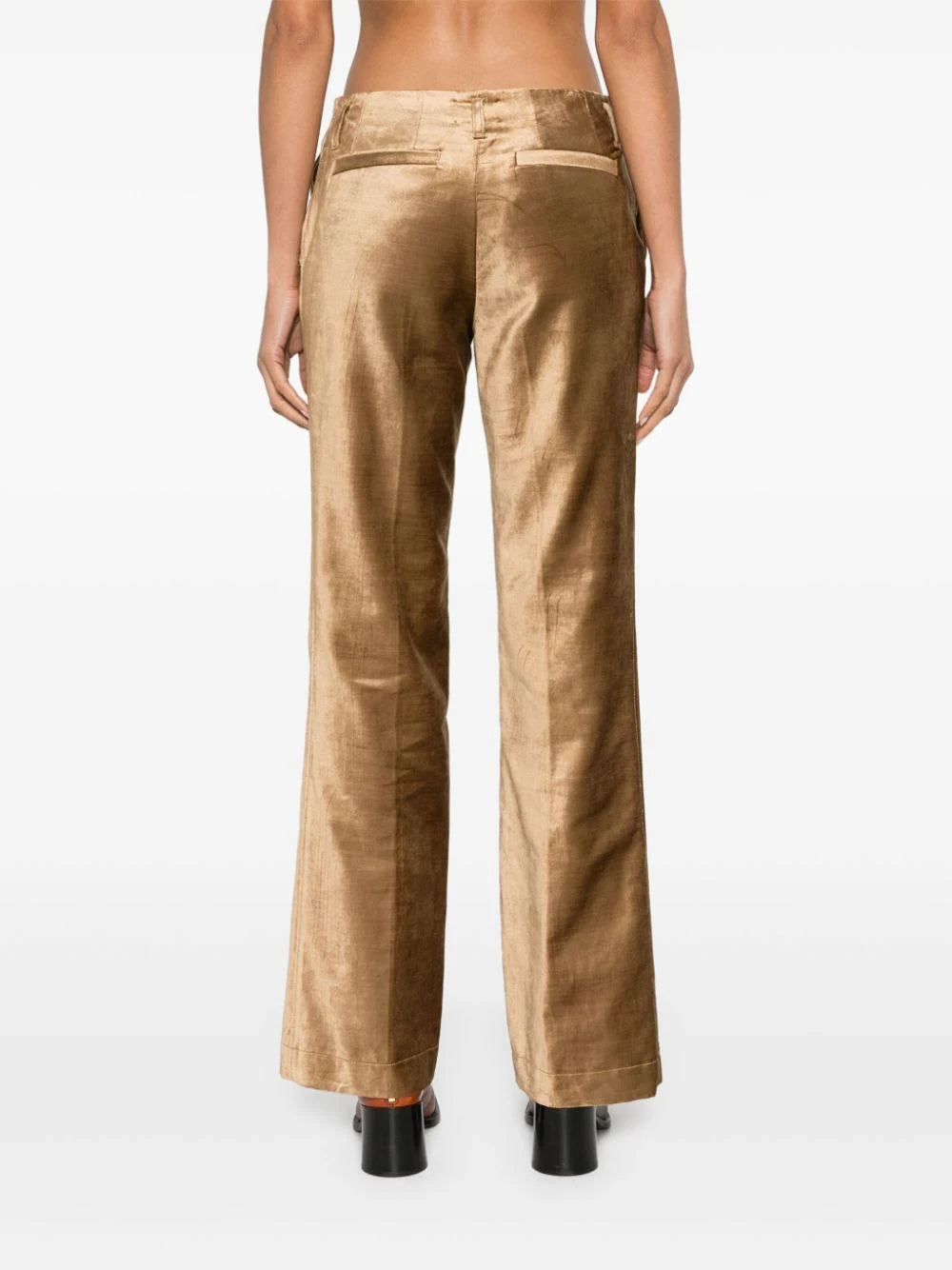 Velvet trumpet shaped pant - GOLD