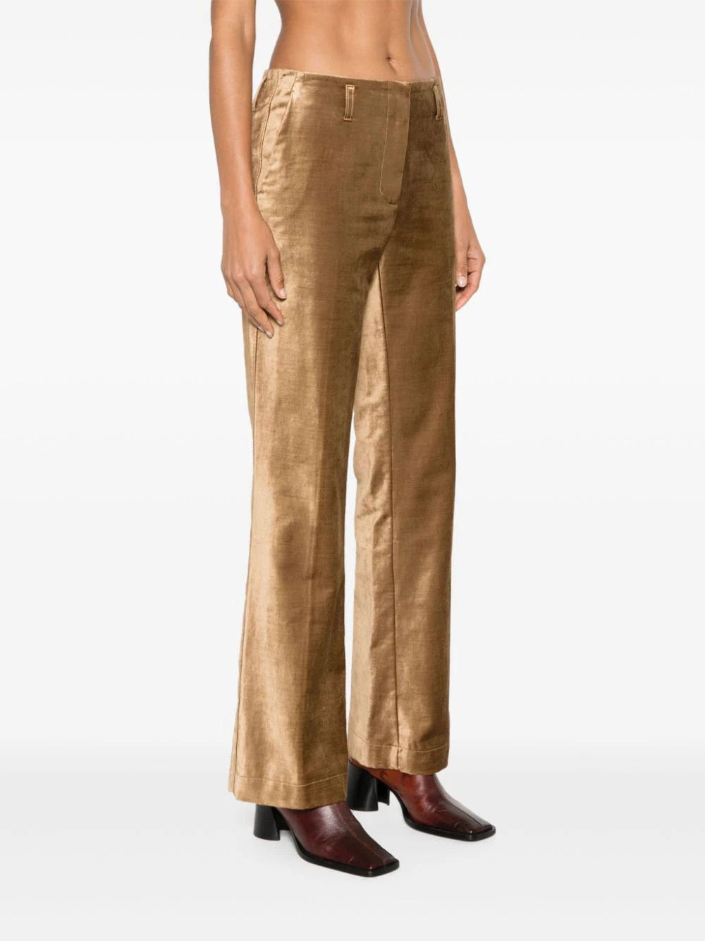 Velvet trumpet shaped pant - GOLD