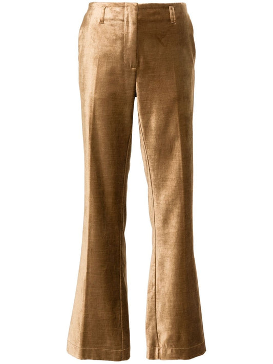 Velvet trumpet shaped pant - GOLD