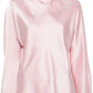 Silk satin crater neck shirt - Rose