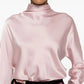 Silk satin crater neck shirt - Rose