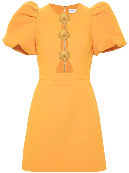 Orange Cut Out Mini Dress with Shell Detail