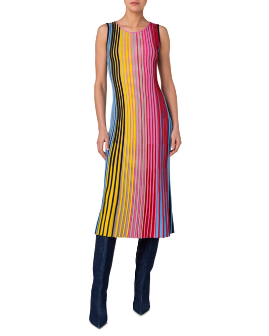 Stripe Knit Midi Dress