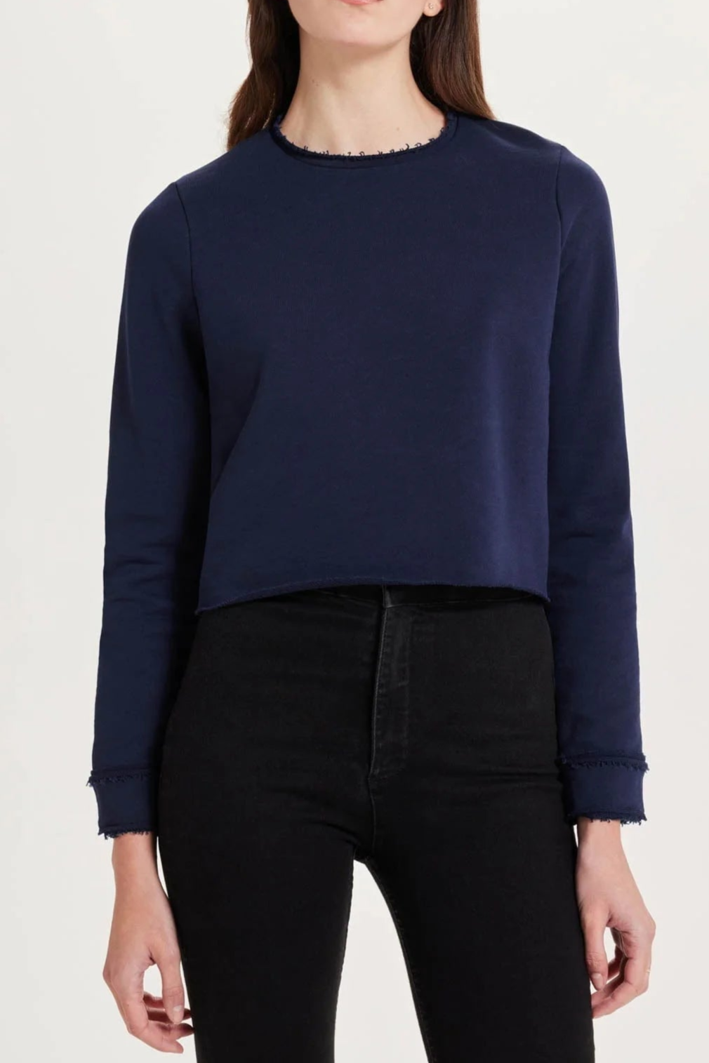 Melrose frayed crop sweatshirt