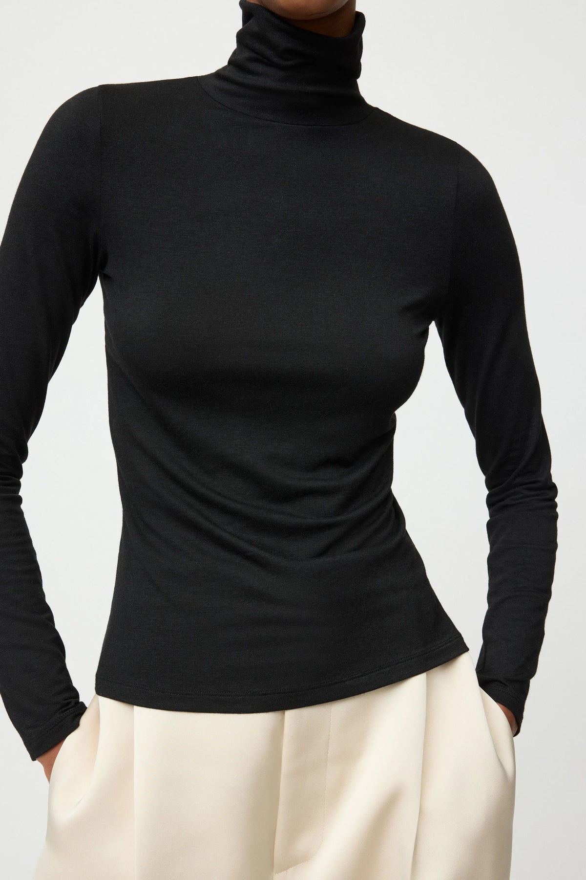 Lightweight Jersey Turtleneck