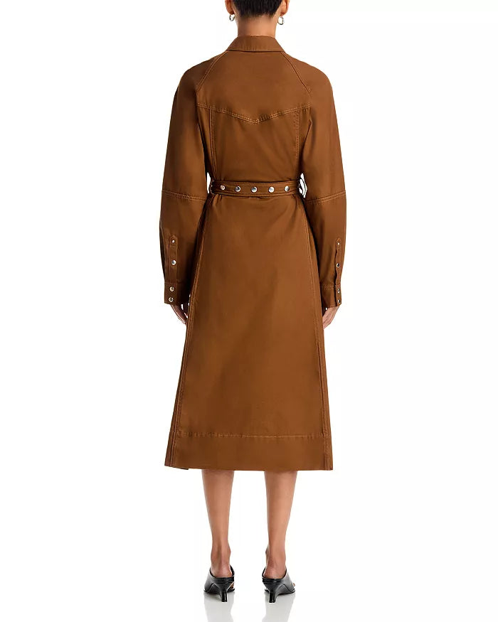 Belted Utility Midi Shirt Dress