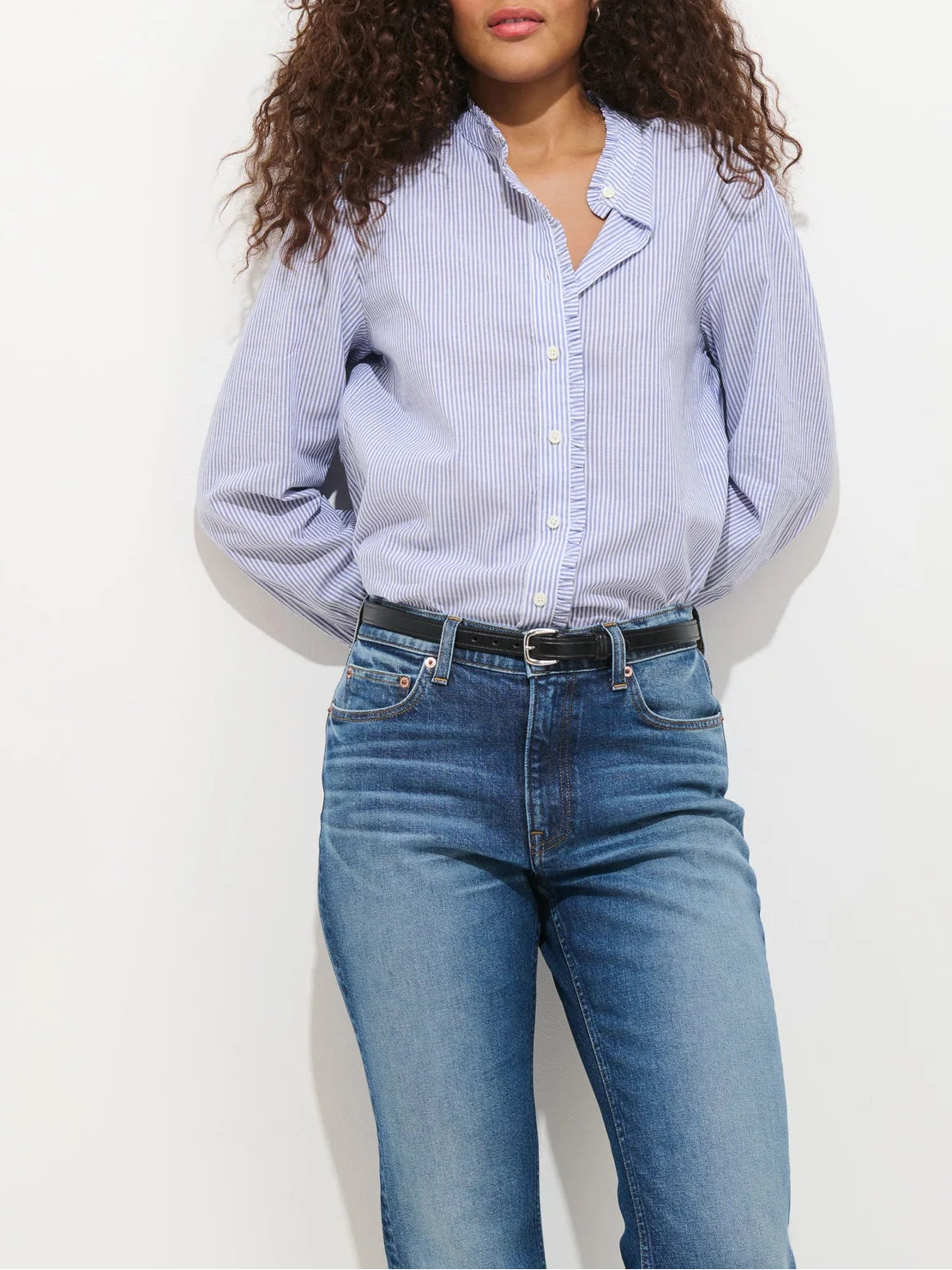 Chantilly Striped Ruffle Shirt