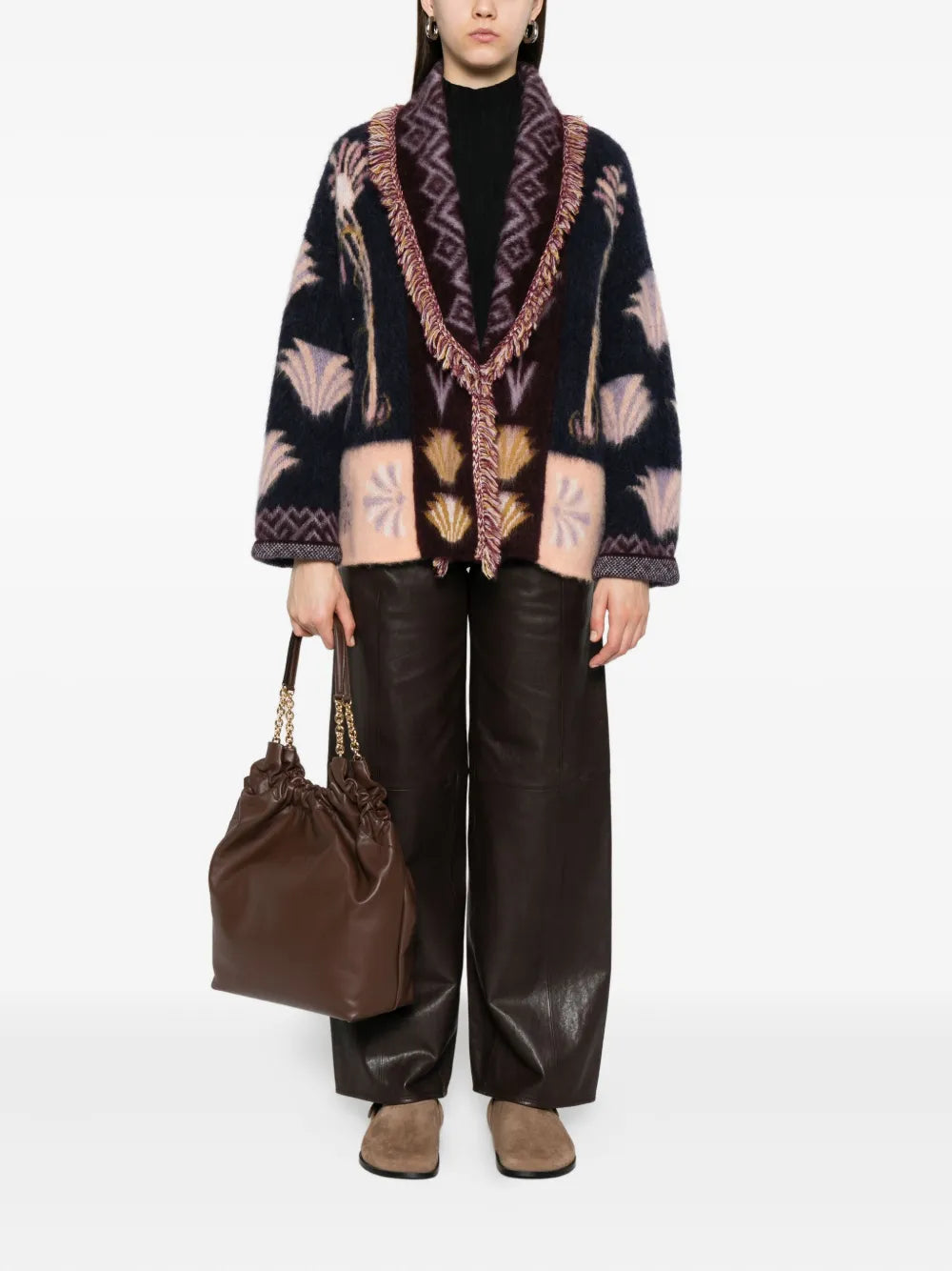 "Sogni" Jacquard Long Cardigan