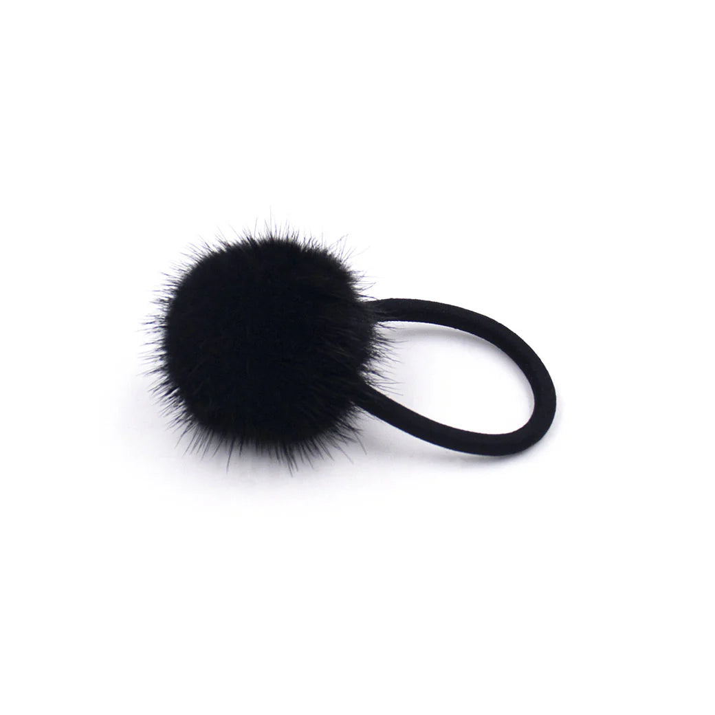 Mink Pom Hair Tie