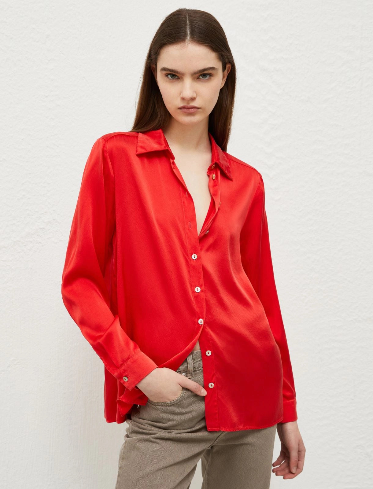 Marella Prato Silk shirt  Red