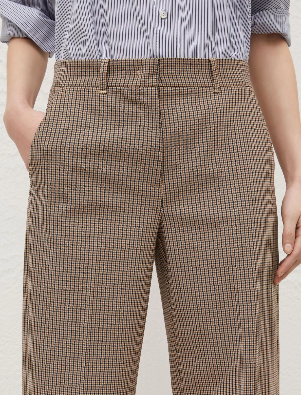 Clarion pant - camel vichy