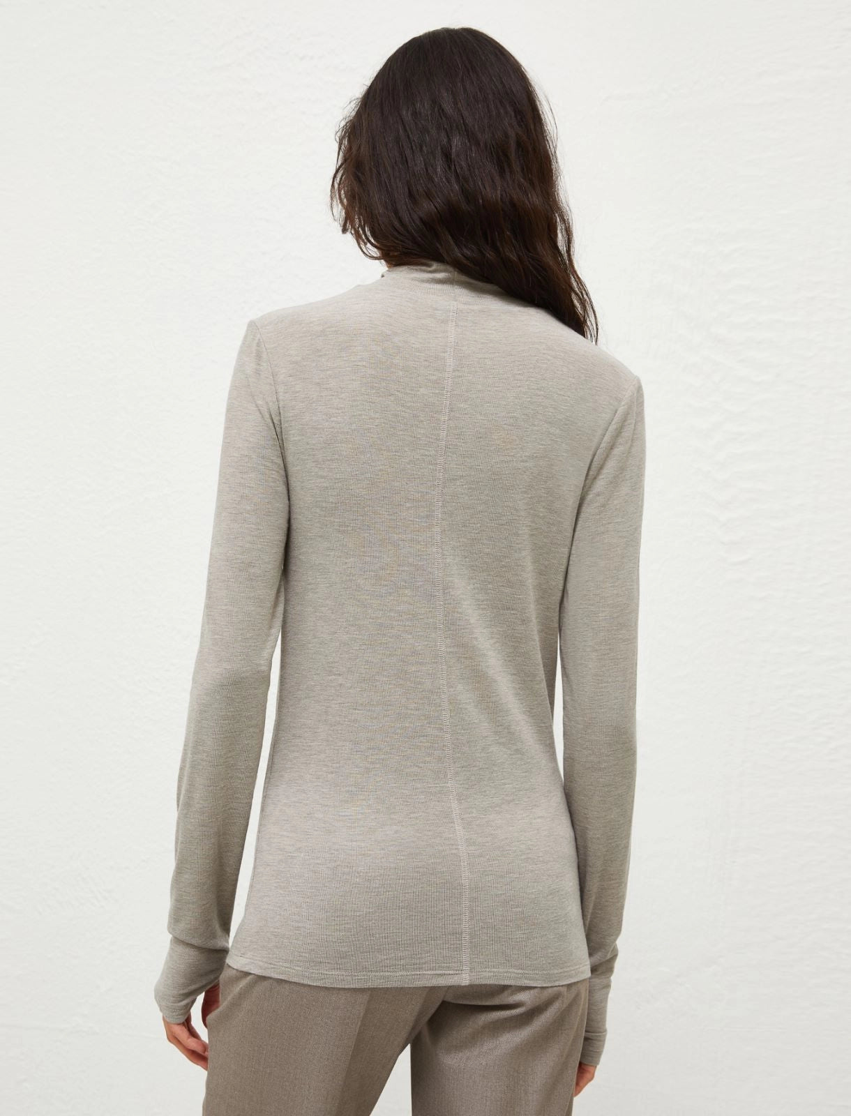 Slim-fit jersey sweater - grey melange