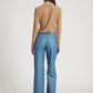 SPRWMN Leather Pleated Trousers in Chambray Blue