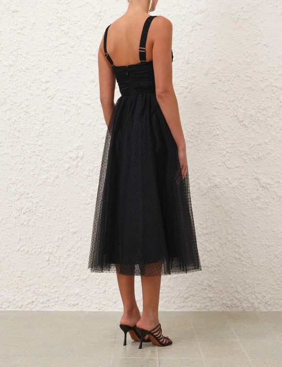 Tulle Corset Midi Dress