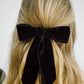 Wide Velvet Bow Barrette