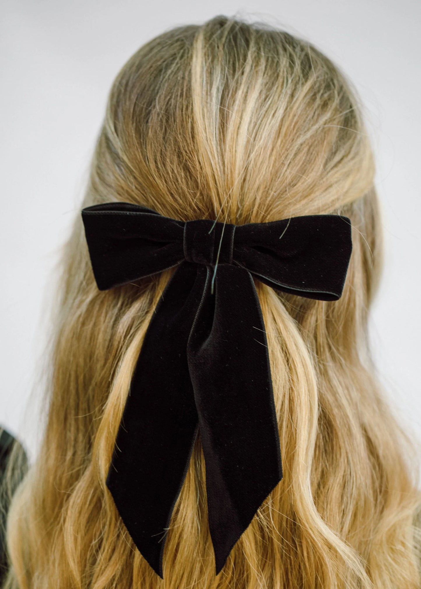 Wide Velvet Bow Barrette