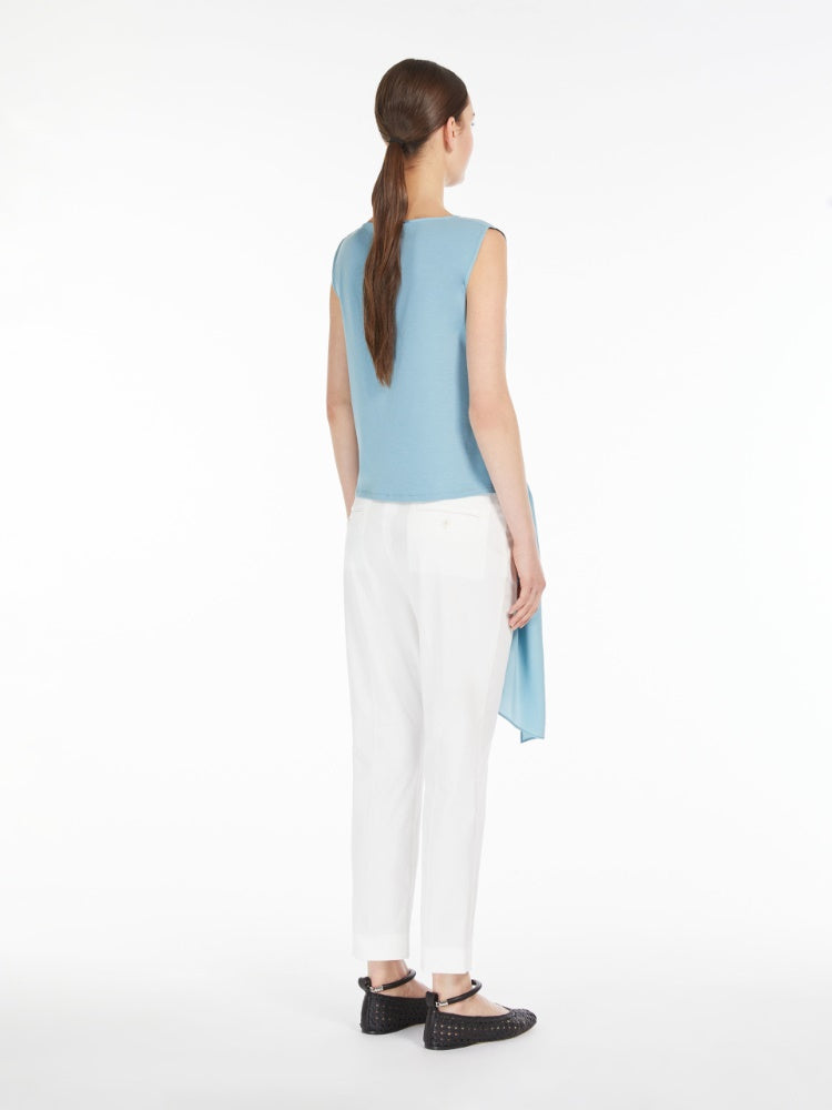 Max Mara Jersey and Crepe Top in Water