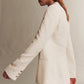 White Husband Blazer in Coated Viscose Linen