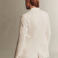 White Husband Blazer in Coated Viscose Linen