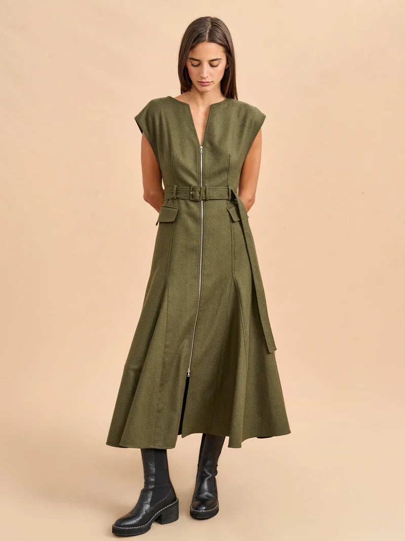 Aimee Dress-Olive