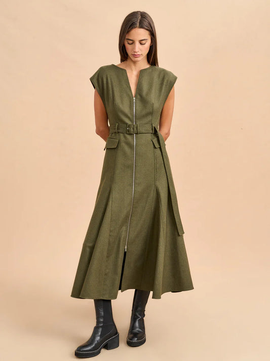 Aimee Dress-Olive