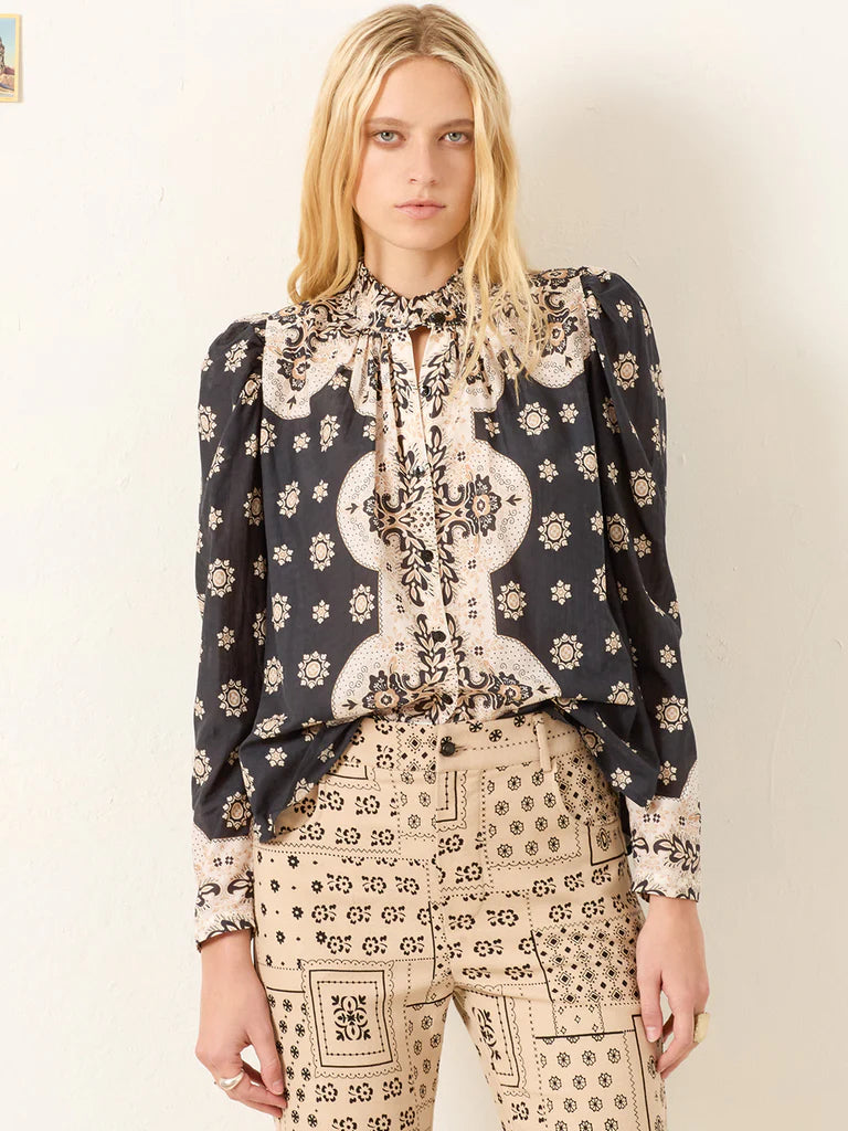Annabel Sepia Floral Shirt