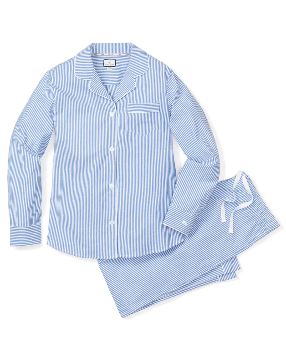 Twill Pajama Set French Blue Stripe - The Lake Forest Shop