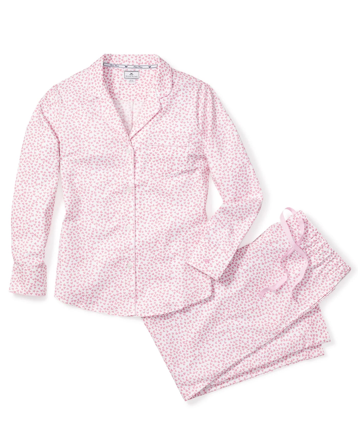 Petite Plume Pajama Set Sweetheart Pink/White