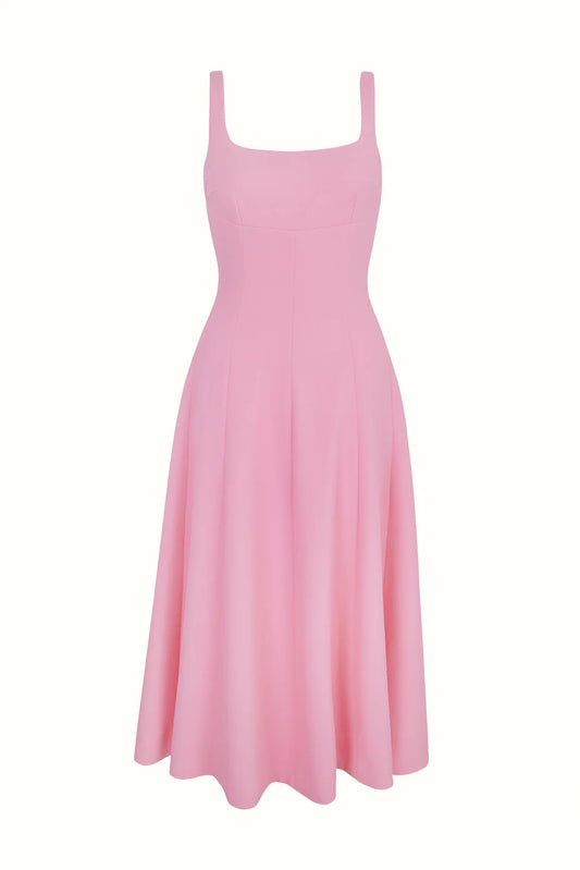 Asia Dress in Pink Double Crepe